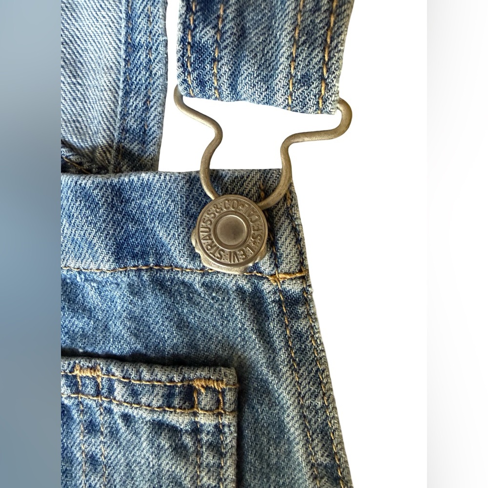 Levi's Light Blue Denim Overalls Size 28 - Picture 5 of 11